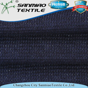 100% Cotton Indigo Waffle Knitted Denim Fabric for Men′s Polo